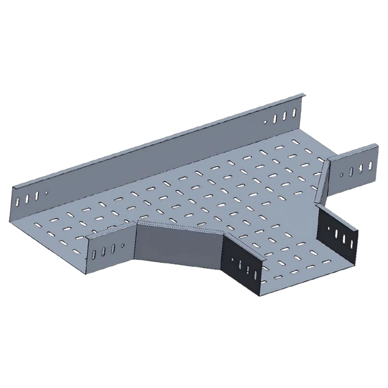 Perforated cable tray tee